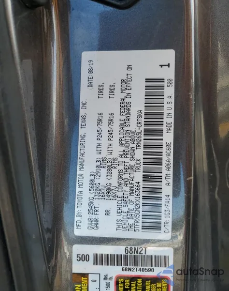 2019 Toyota Tacoma Access Cab from USA, damaged, VIN 5TFRX5GN2KX163664